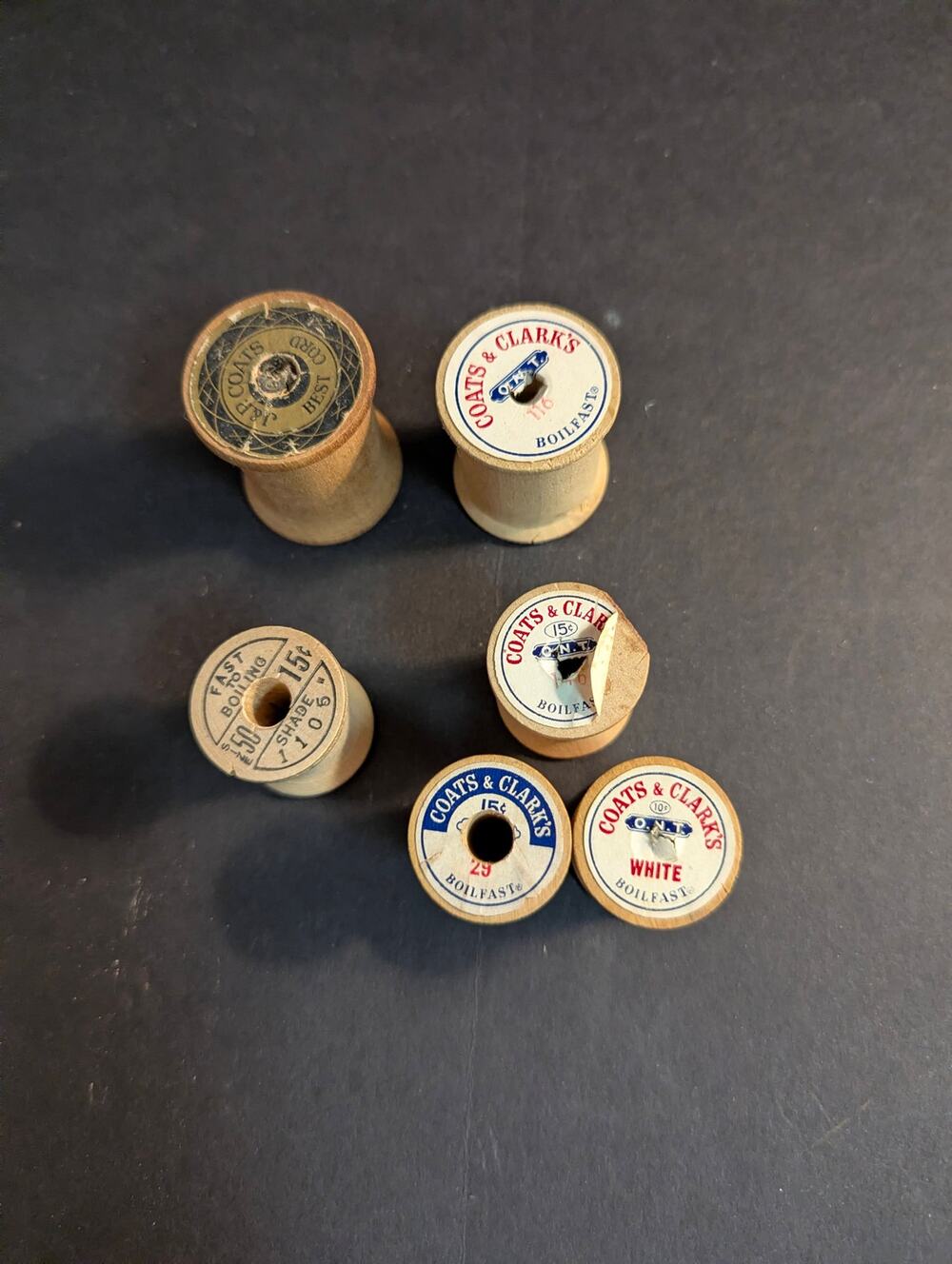 Vintage Wooden Sewing Thread Spools Lot Crafts Rustic Decor